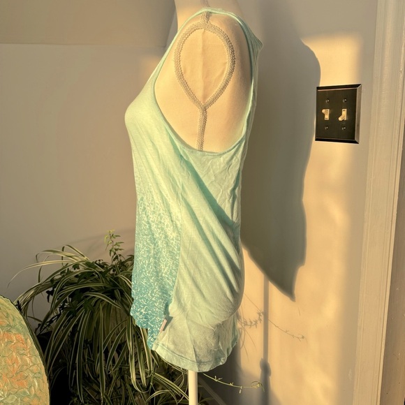 Columbia Racerback Tank Top Light Aqua w/ Ombré Granite Pattern to Dark Aqua Med - Picture 8 of 8
